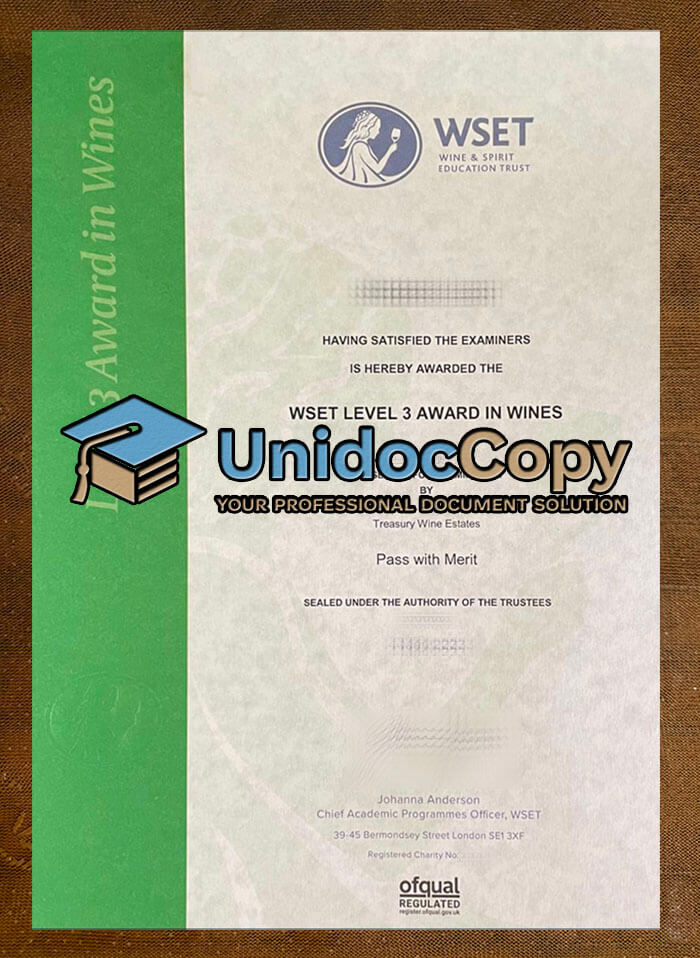 WSET Level 3 diploma