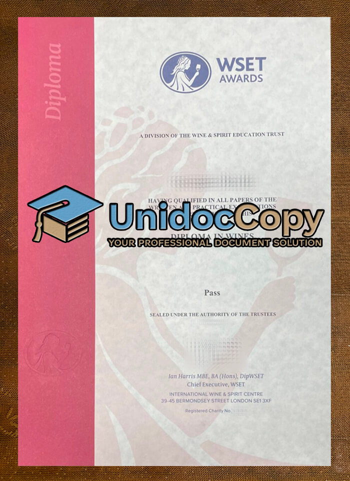 WSET certificate