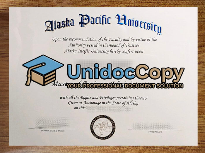 Alaska Pacific University diploma