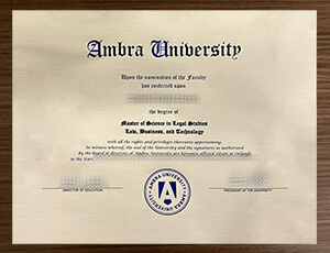 Ambra University certificate