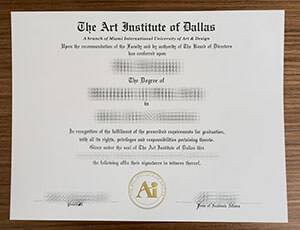 Art Institute of Dallas certificate