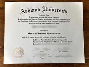 Ashland University diploma