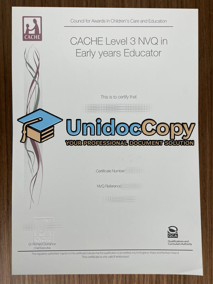 CACHE Level 3 NVQ diploma