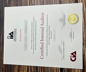 Certified Internal Auditor certificate