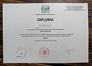 Česká zemědělská univerzita v Praze diploma