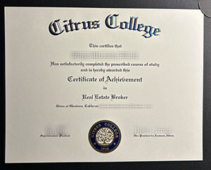 Replica Citrus College diploma
