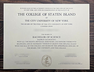 College of Staten Island diploma
