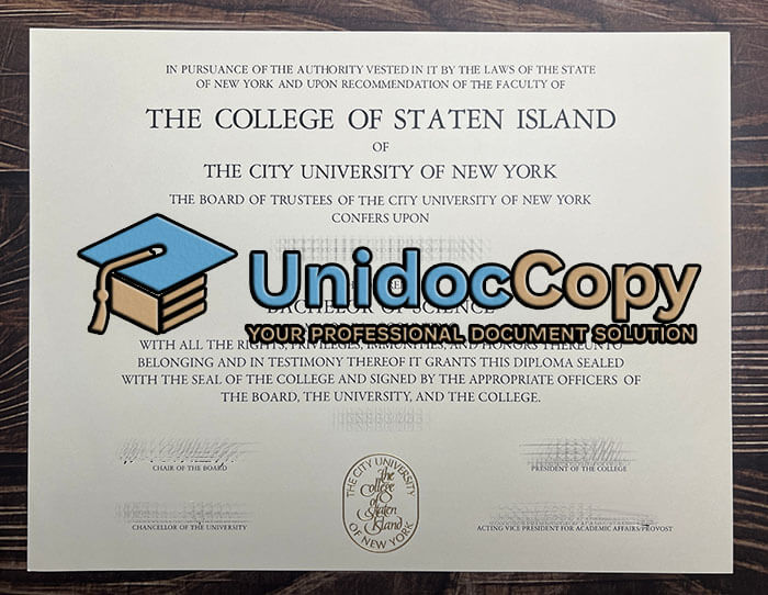 College of Staten Island degree