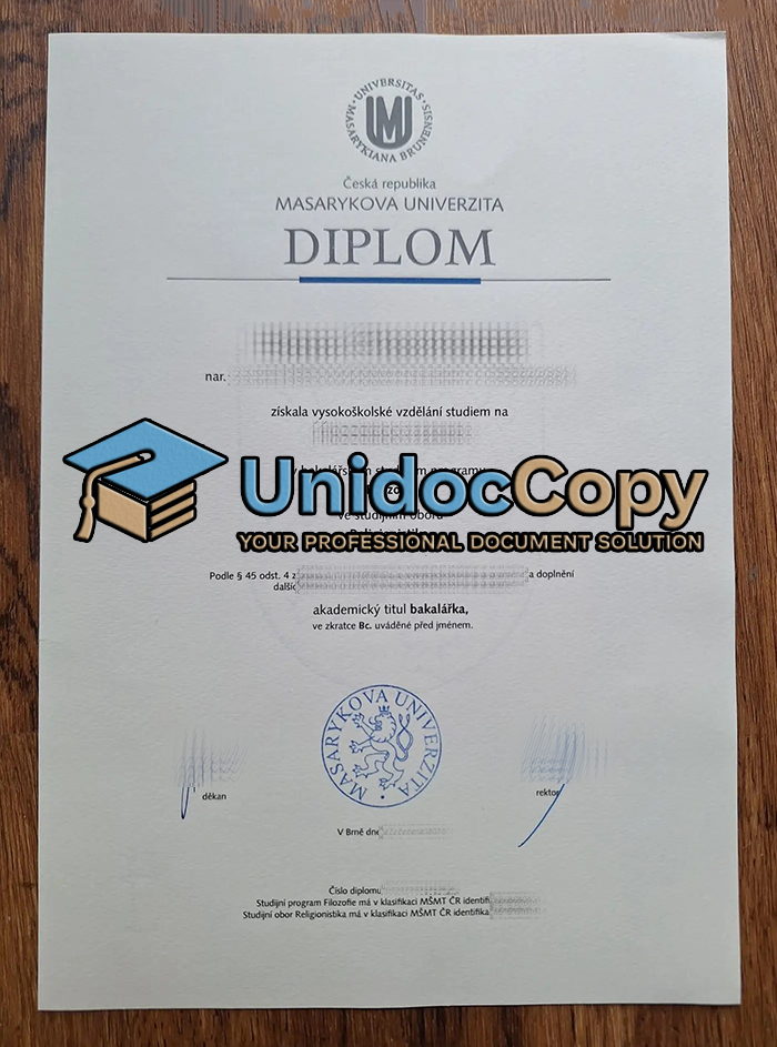 Masarykova Univerzita diploma