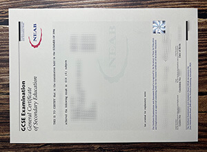 Replica a NEAB GCSE Examination certificate