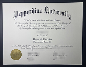 Pepperdine University certificate