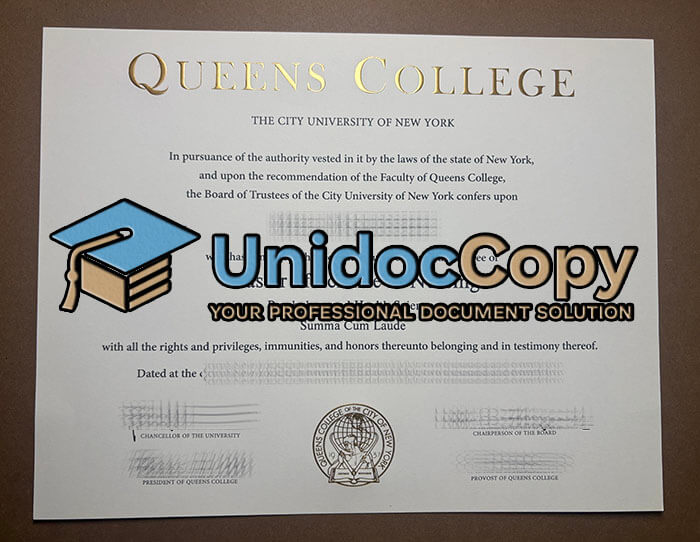 Queens College diploma