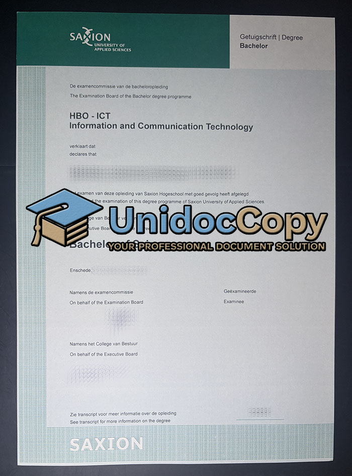 SAXION University of Applied Sciences diploma
