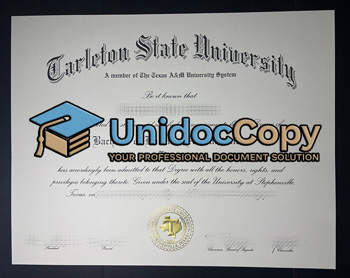 Tarleton State University diploma