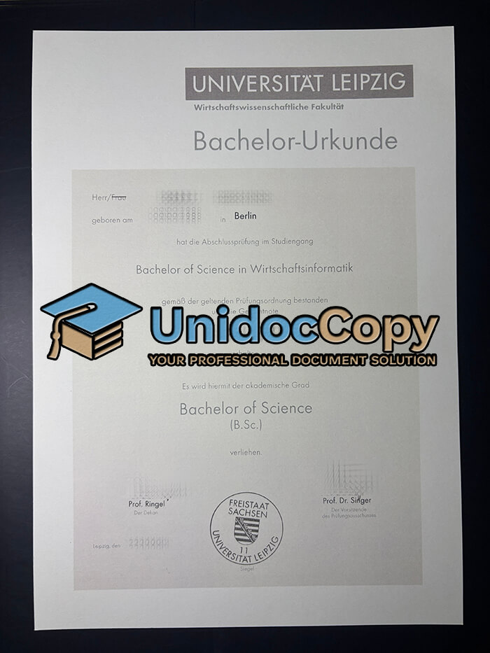 Universität Leipzig Urkunde
