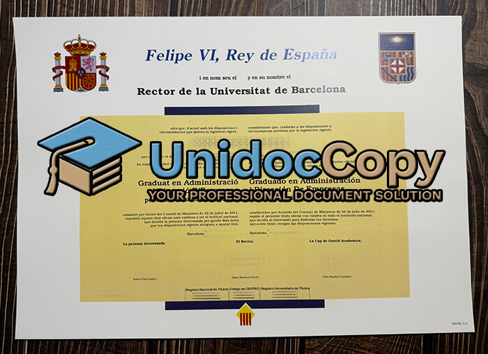 Universitat de Barcelona diploma