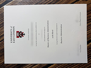 University of East London certificate