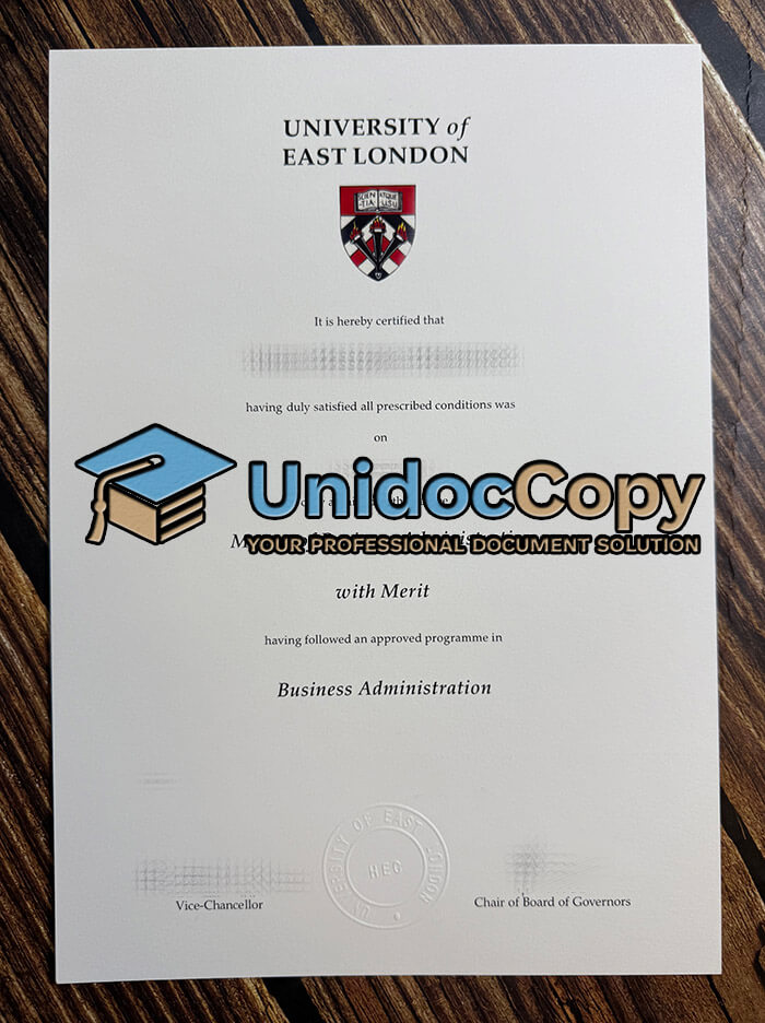 University of East London diploma