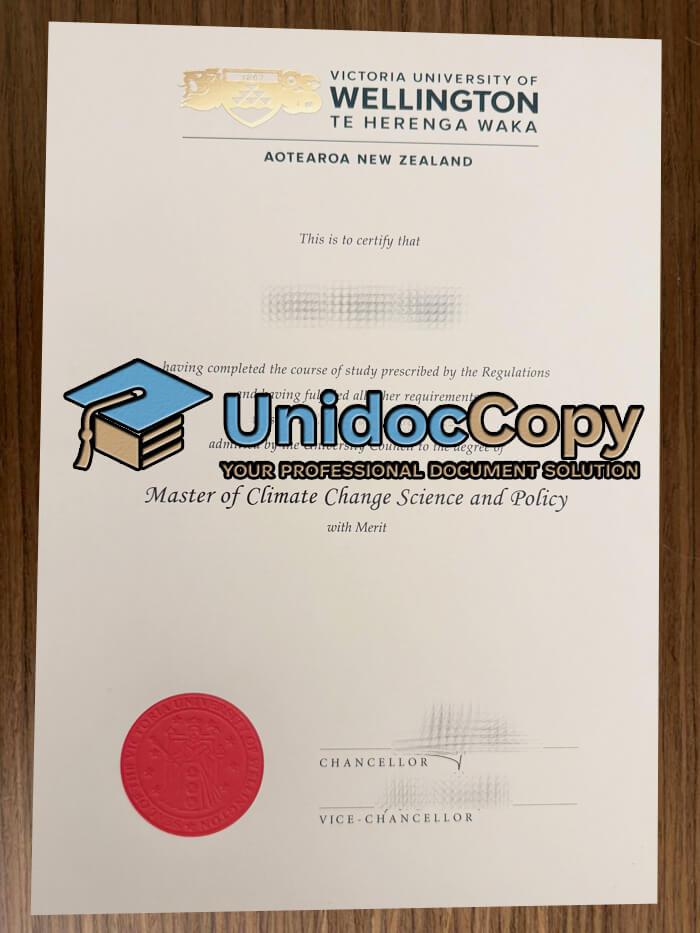Victoria University of Wellington diploma
