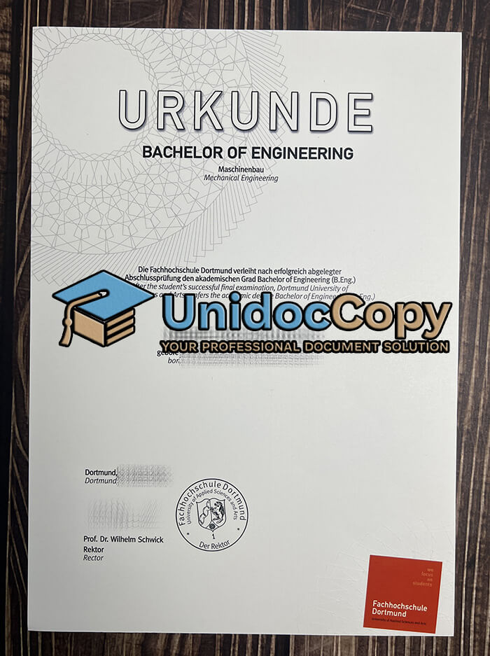 Fachhochschule Dortmund Urkunde