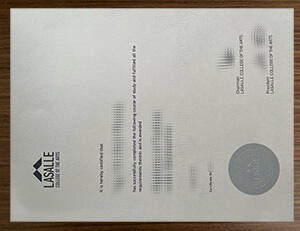 Lasalle College of The Arts certificate