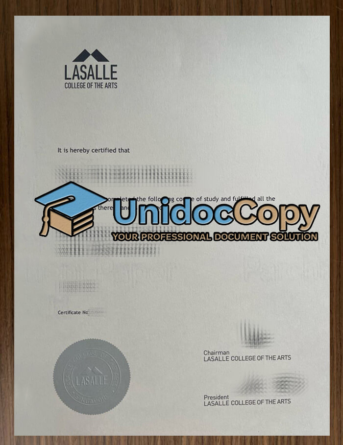 Lasalle College of The Arts degree