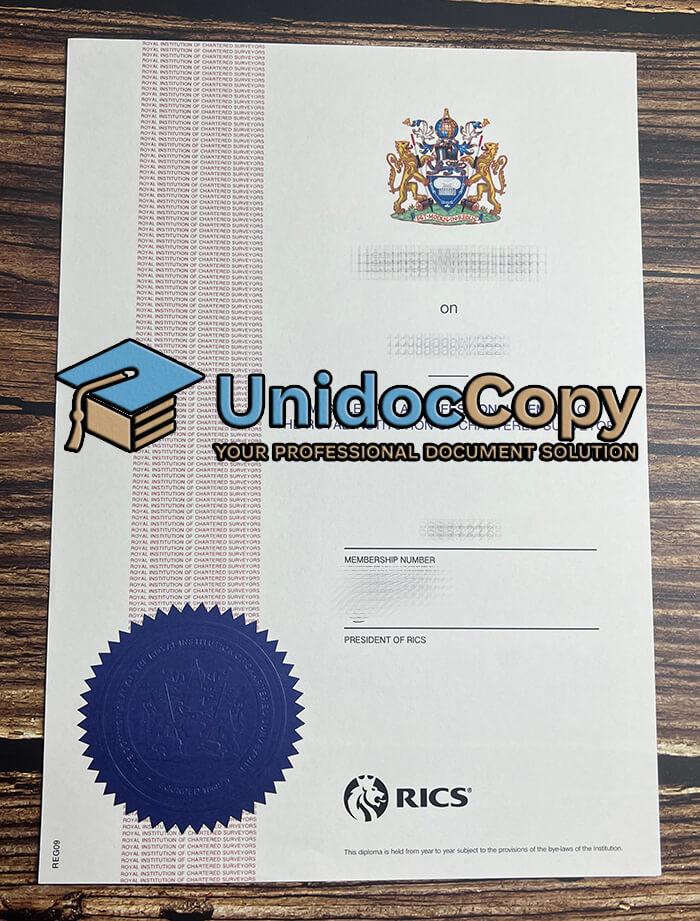 RICS certificate