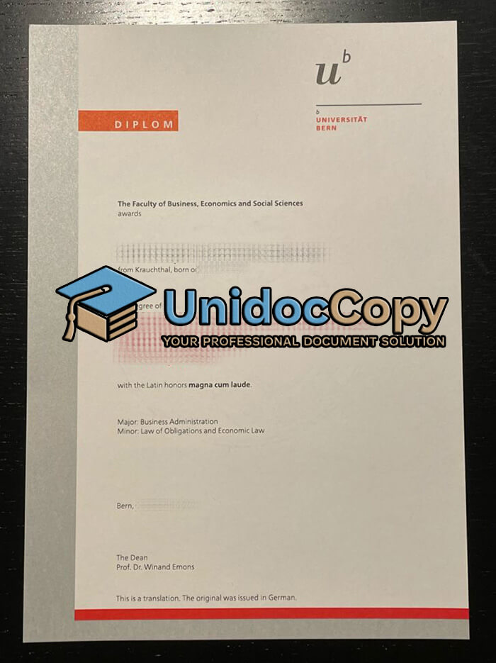 Universitat Bern diploma