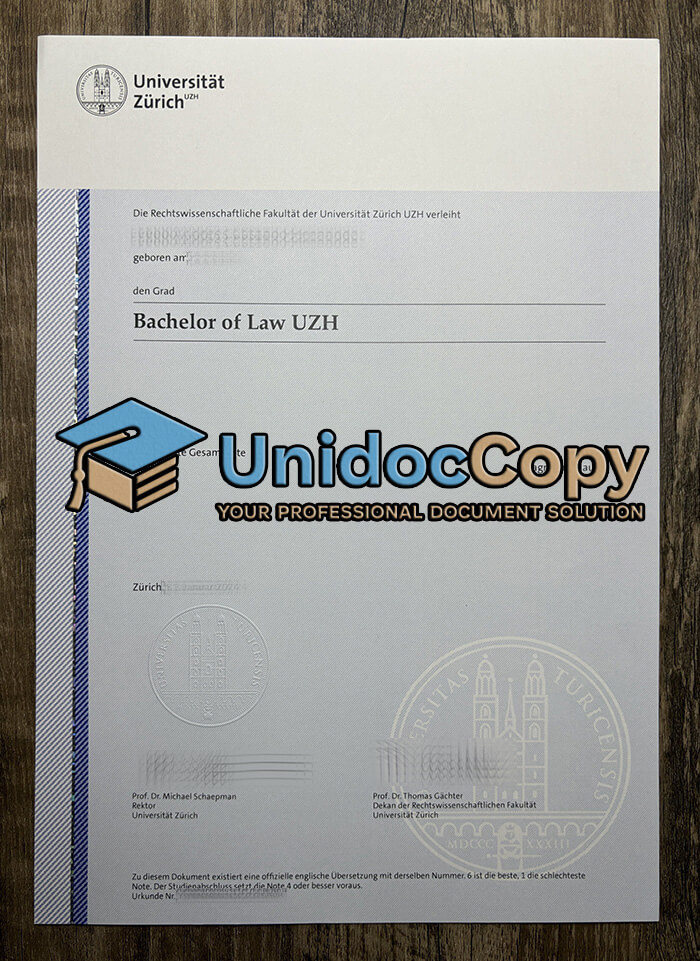 Universität Zürich diploma