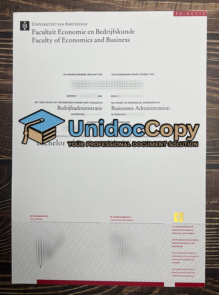 Universiteit Van Amsterdam diploma